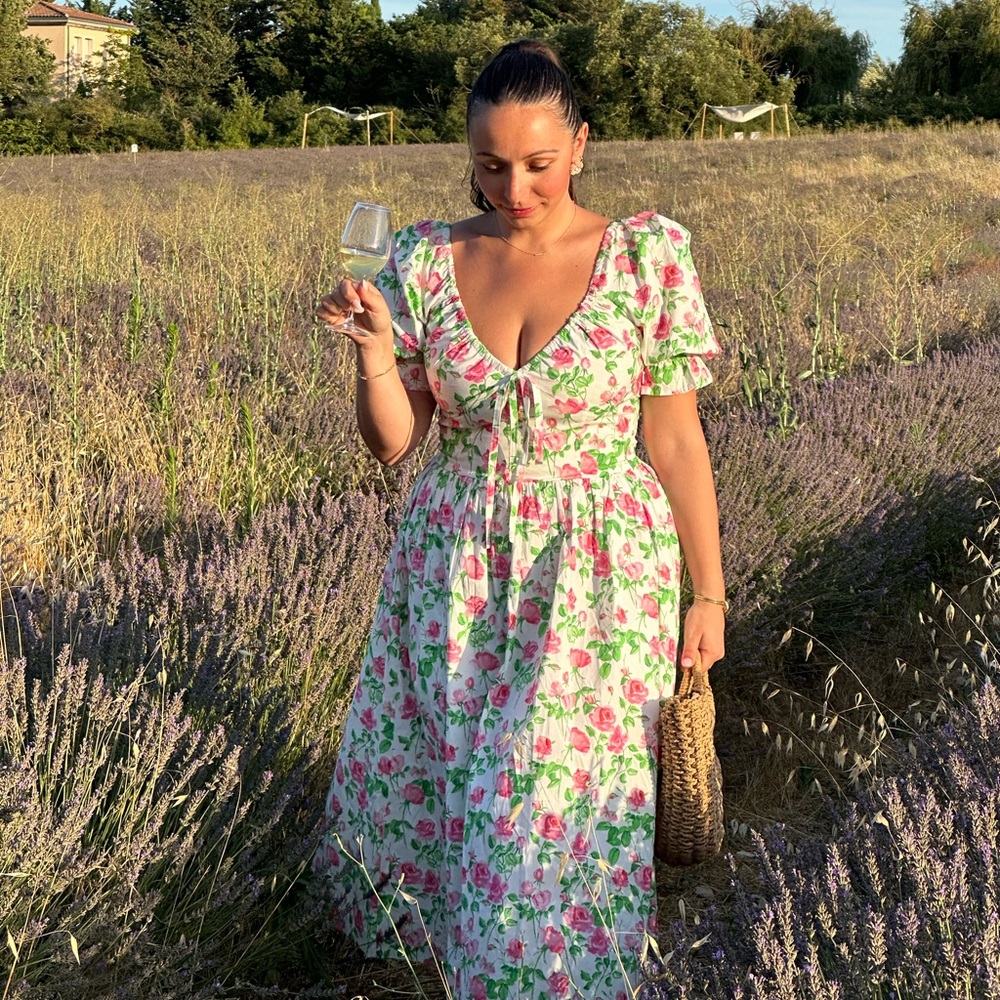 Hill House ‘Ophelia’ pink roses dress